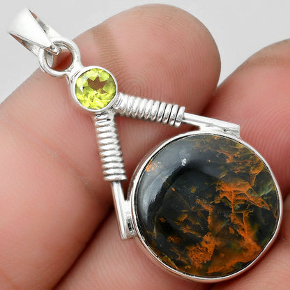 Turkish Rainforest Chrysocolla & Peridot Pendant P-1600 SDP104329