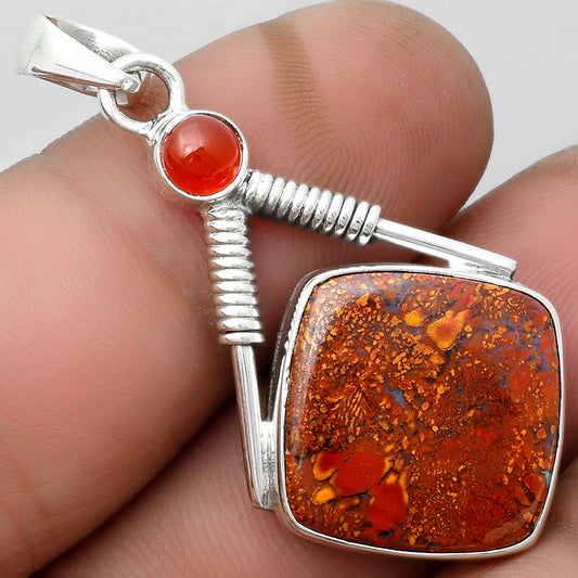 Natural Red Moss Agate & Carnelian Pendant P-1600 SDP104335