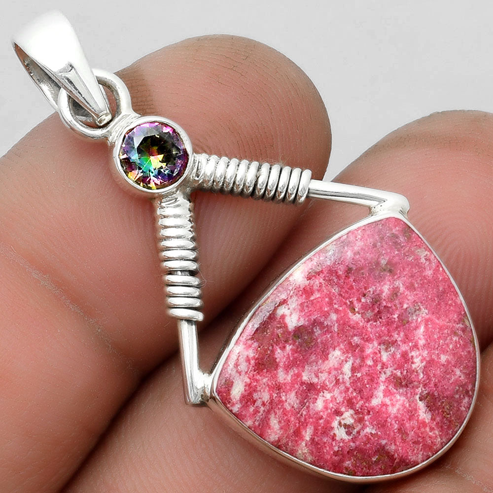 Pink Thulite - Norway & Mystic Topaz Pendant P-1600 SDP104356