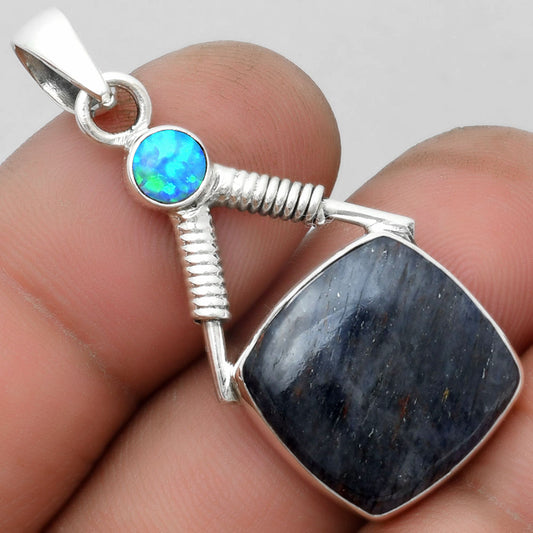 Natural Purple Aventurine & Fire Opal Pendant P-1600 SDP104361