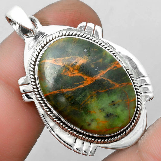Natural Turkish Rainforest Chrysocolla Pendant P-1463 SDP104517