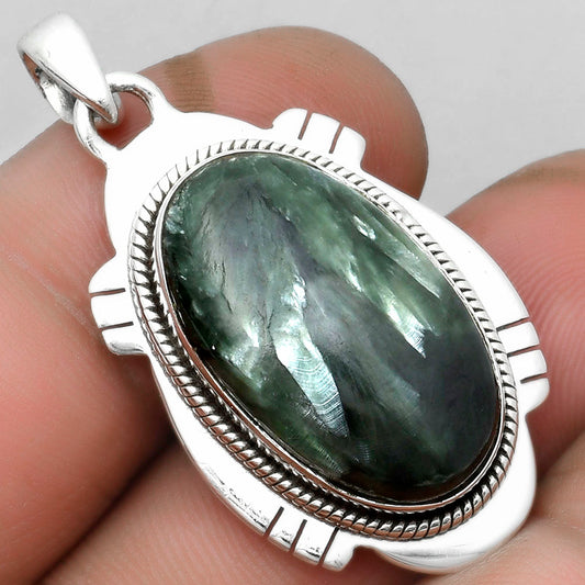 Natural Russian Seraphinite Pendant P-1463 SDP104520