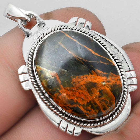 Natural Turkish Rainforest Chrysocolla Pendant P-1463 SDP104521