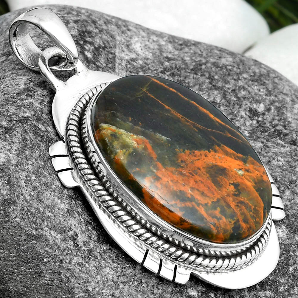 Natural Turkish Rainforest Chrysocolla Pendant P-1463 SDP104521