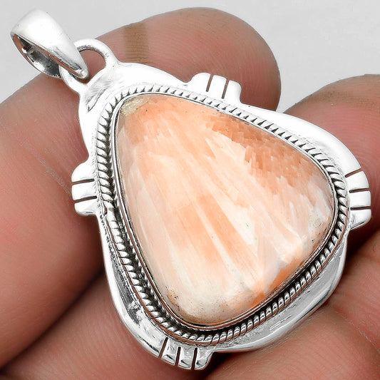 Natural Orange Scolecite - India Pendant P-1463 SDP104523