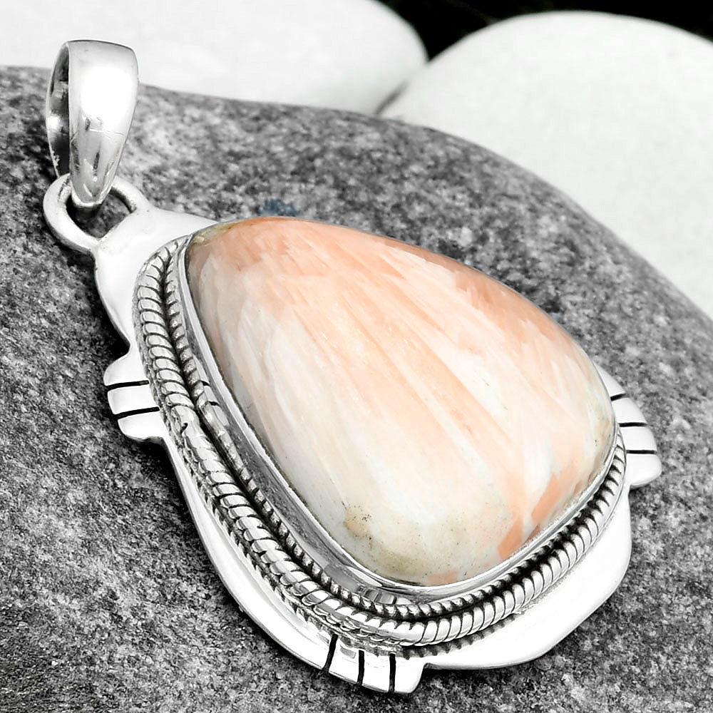 Natural Orange Scolecite - India Pendant P-1463 SDP104523