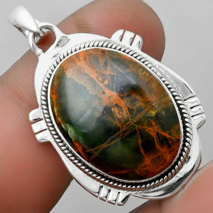 Natural Turkish Rainforest Chrysocolla Pendant P-1463 SDP104527