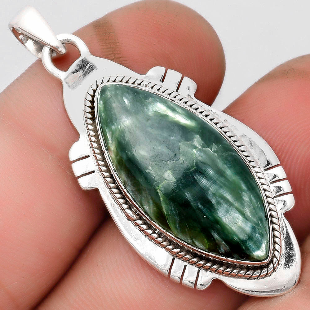 Natural Russian Seraphinite Pendant P-1463 SDP104540