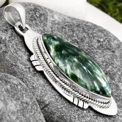 Natural Russian Seraphinite Pendant P-1463 SDP104540