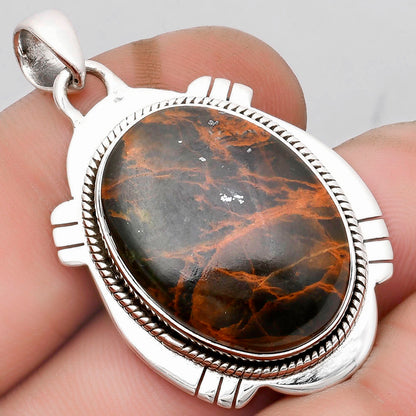 Natural Turkish Rainforest Chrysocolla Pendant P-1463 SDP104543