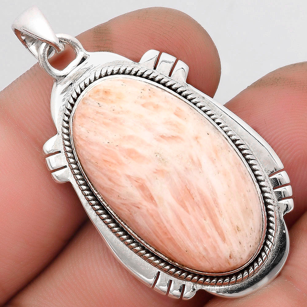 Natural Orange Scolecite - India Pendant P-1463 SDP104550