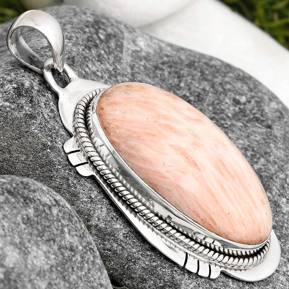 Natural Orange Scolecite - India Pendant P-1463 SDP104550