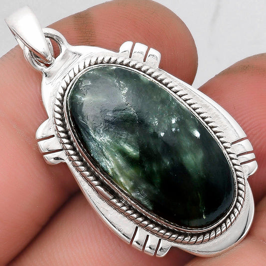 Natural Russian Seraphinite Pendant P-1463 SDP104551