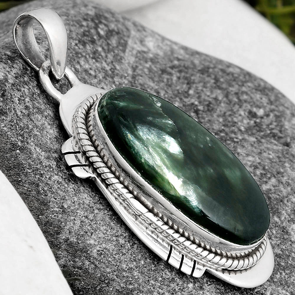 Natural Russian Seraphinite Pendant P-1463 SDP104551
