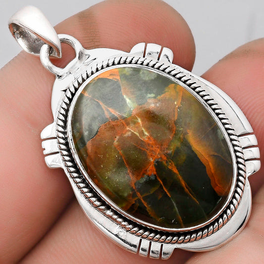 Natural Turkish Rainforest Chrysocolla Pendant P-1463 SDP104555