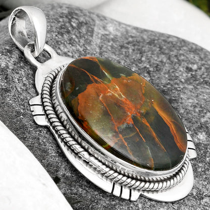 Natural Turkish Rainforest Chrysocolla Pendant P-1463 SDP104555