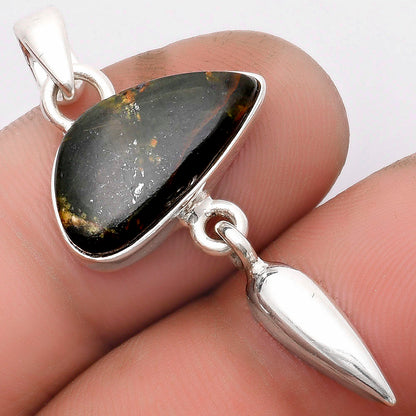 Natural Turkish Rainforest Chrysocolla Pendant P-1295 SDP104571