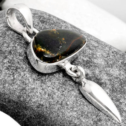 Natural Turkish Rainforest Chrysocolla Pendant P-1295 SDP104571