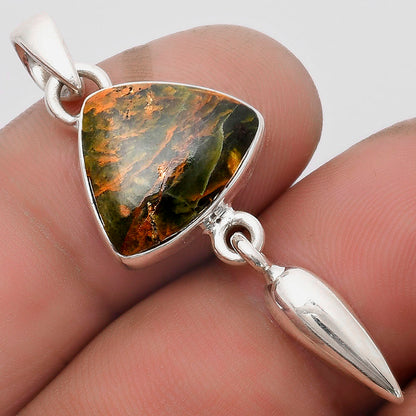 Natural Turkish Rainforest Chrysocolla Pendant P-1295 SDP104576