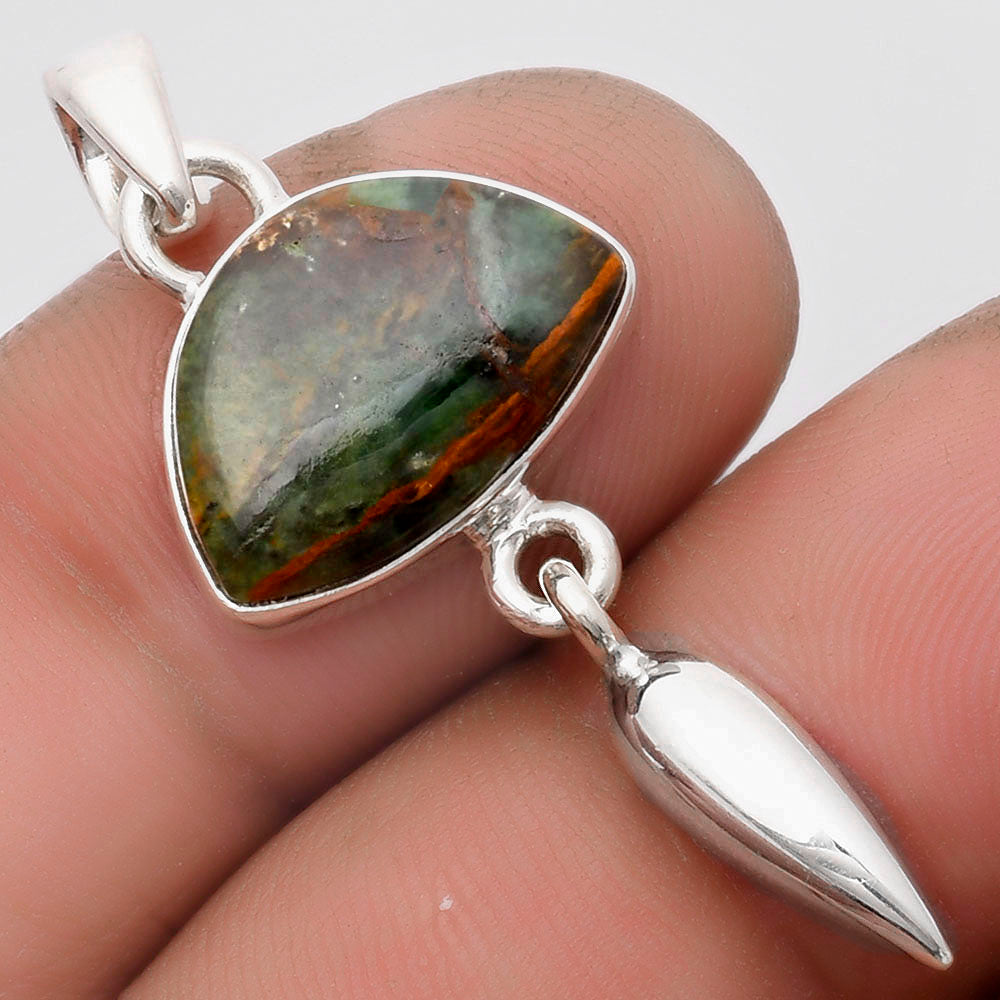 Natural Turkish Rainforest Chrysocolla Pendant P-1295 SDP104596