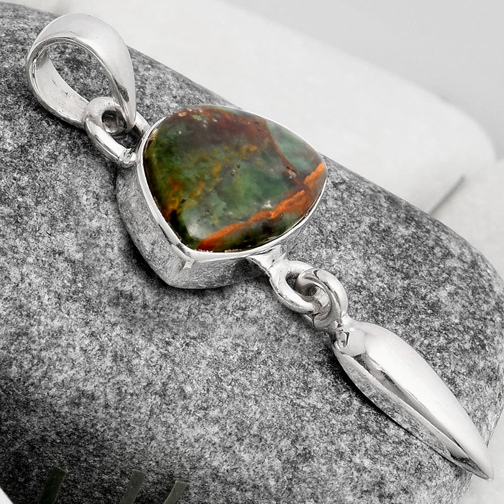 Natural Turkish Rainforest Chrysocolla Pendant P-1295 SDP104596