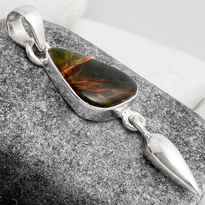 Natural Turkish Rainforest Chrysocolla Pendant P-1295 SDP104598