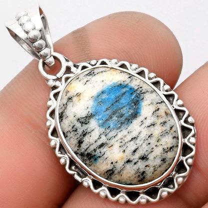 Natural K2 Blue - Azurite In Quartz Pendant P-1514 SDP104634