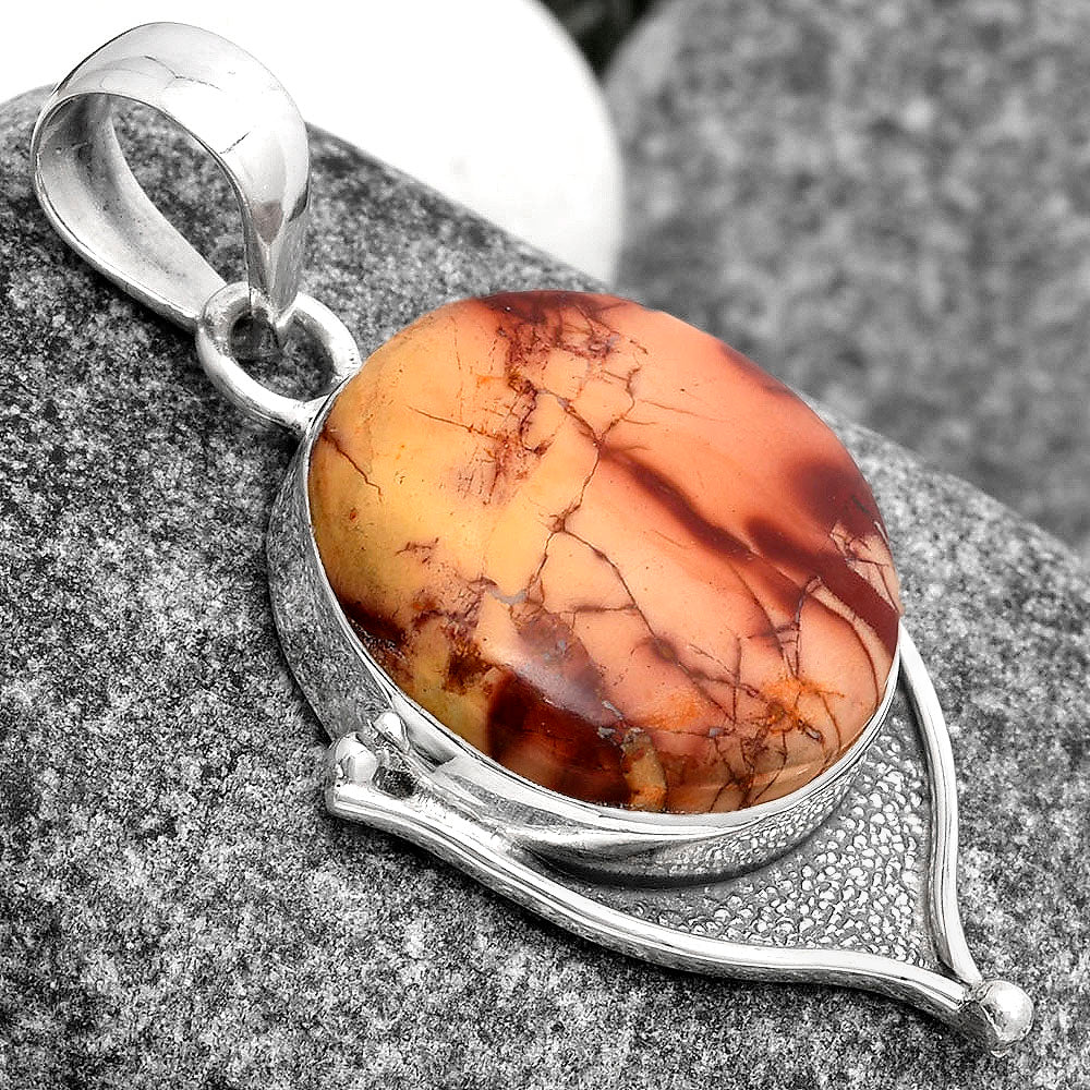 Natural Indian Paint Gemstone Pendant P-1393 SDP104767