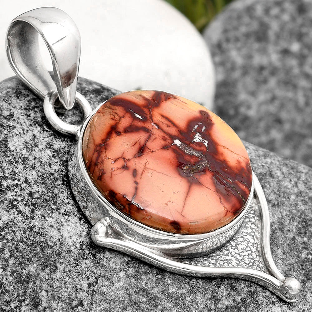 Natural Indian Paint Gemstone Pendant P-1393 SDP104783