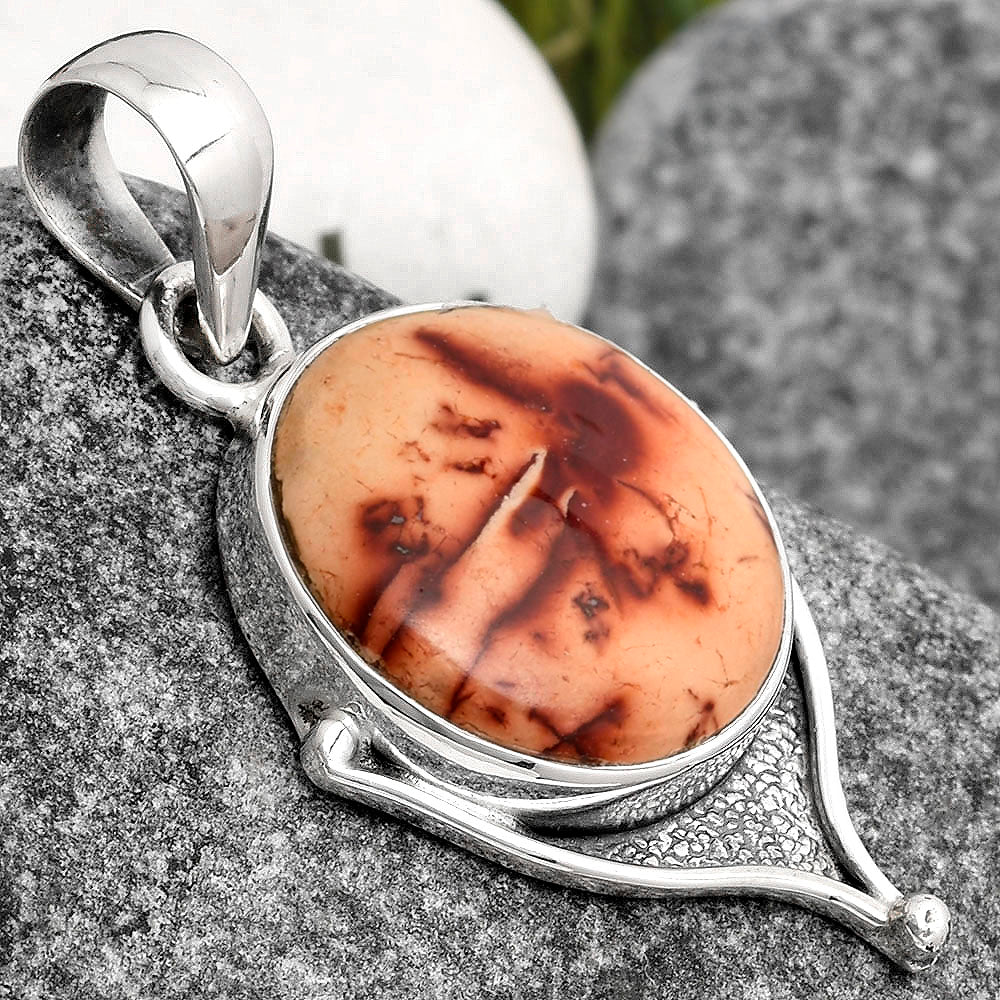 Natural Indian Paint Gemstone Pendant P-1393 SDP104786