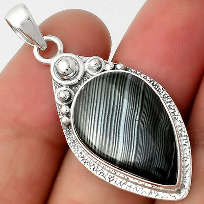 Crown Of Silver Psilomelane - Black Malachite Pendant P-1350 SDP104924