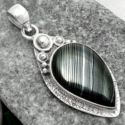 Crown Of Silver Psilomelane - Black Malachite Pendant P-1350 SDP104924