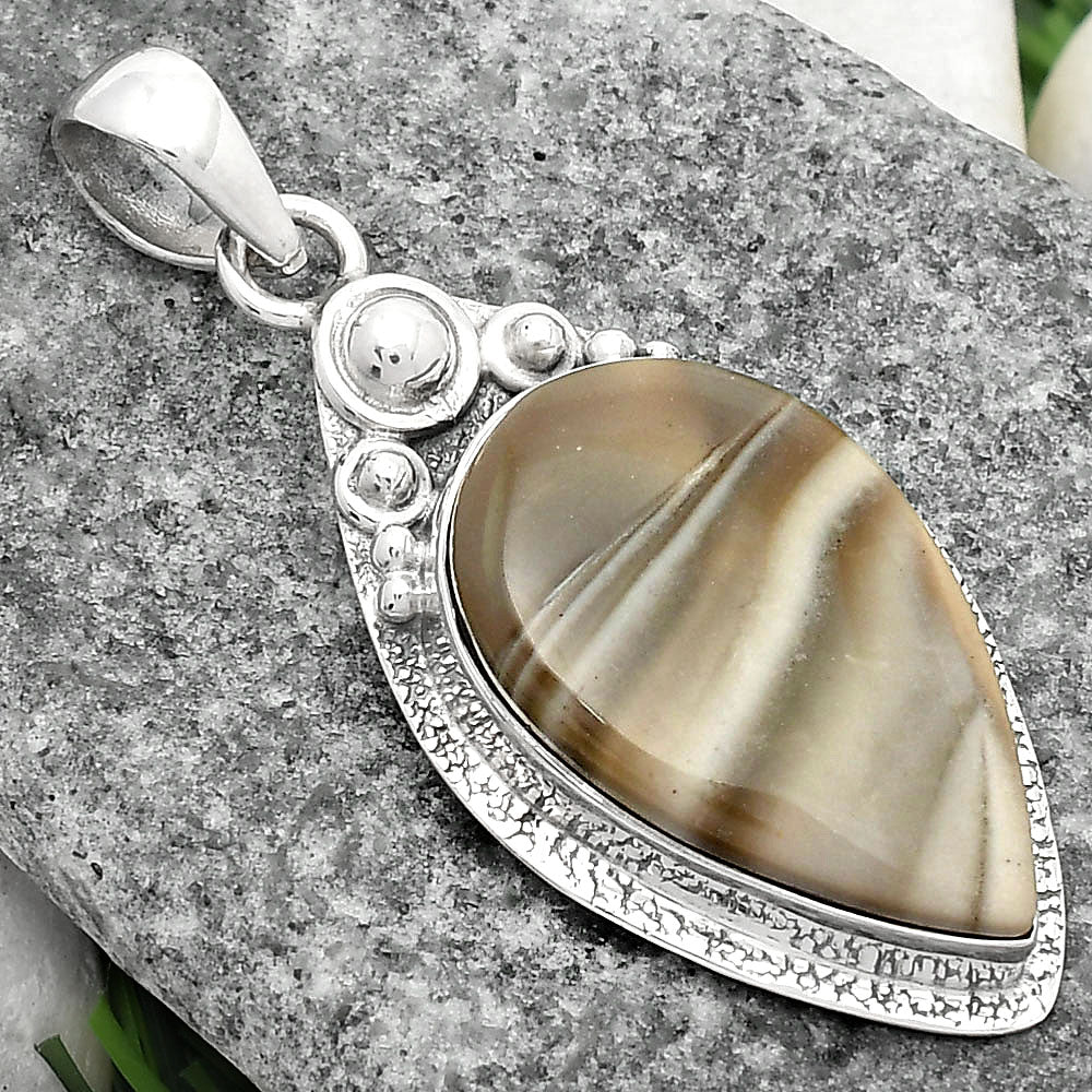 Natural Flint Stone Pendant P-1350 SDP104936