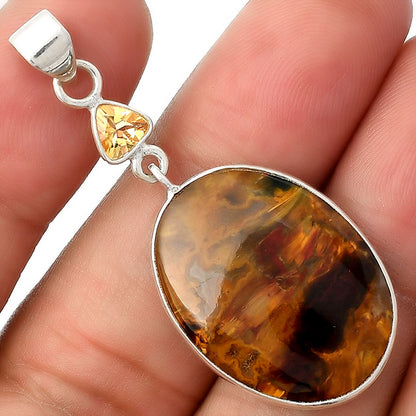 Natural Pietersite Namibia & Citrine Pendant P-1098 SDP104957