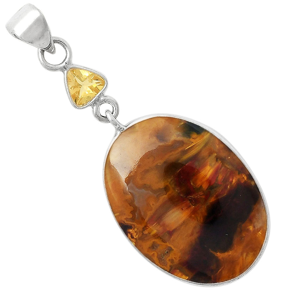 Natural Pietersite Namibia & Citrine Pendant P-1098 SDP104957