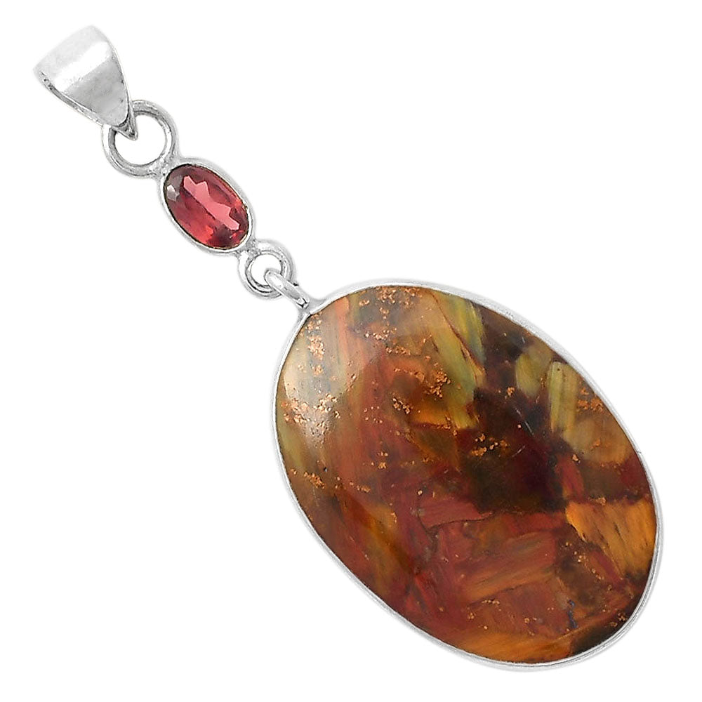 Natural Pietersite - Namibia & Garnet Pendant P-1098 SDP104966