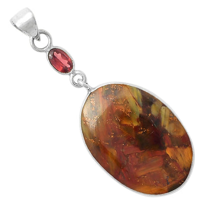 Natural Pietersite - Namibia & Garnet Pendant P-1098 SDP104966
