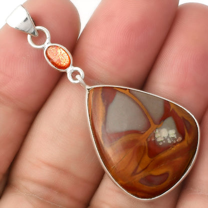 Natural Noreena Jasper & Sunstone Pendant P-1098 SDP105054