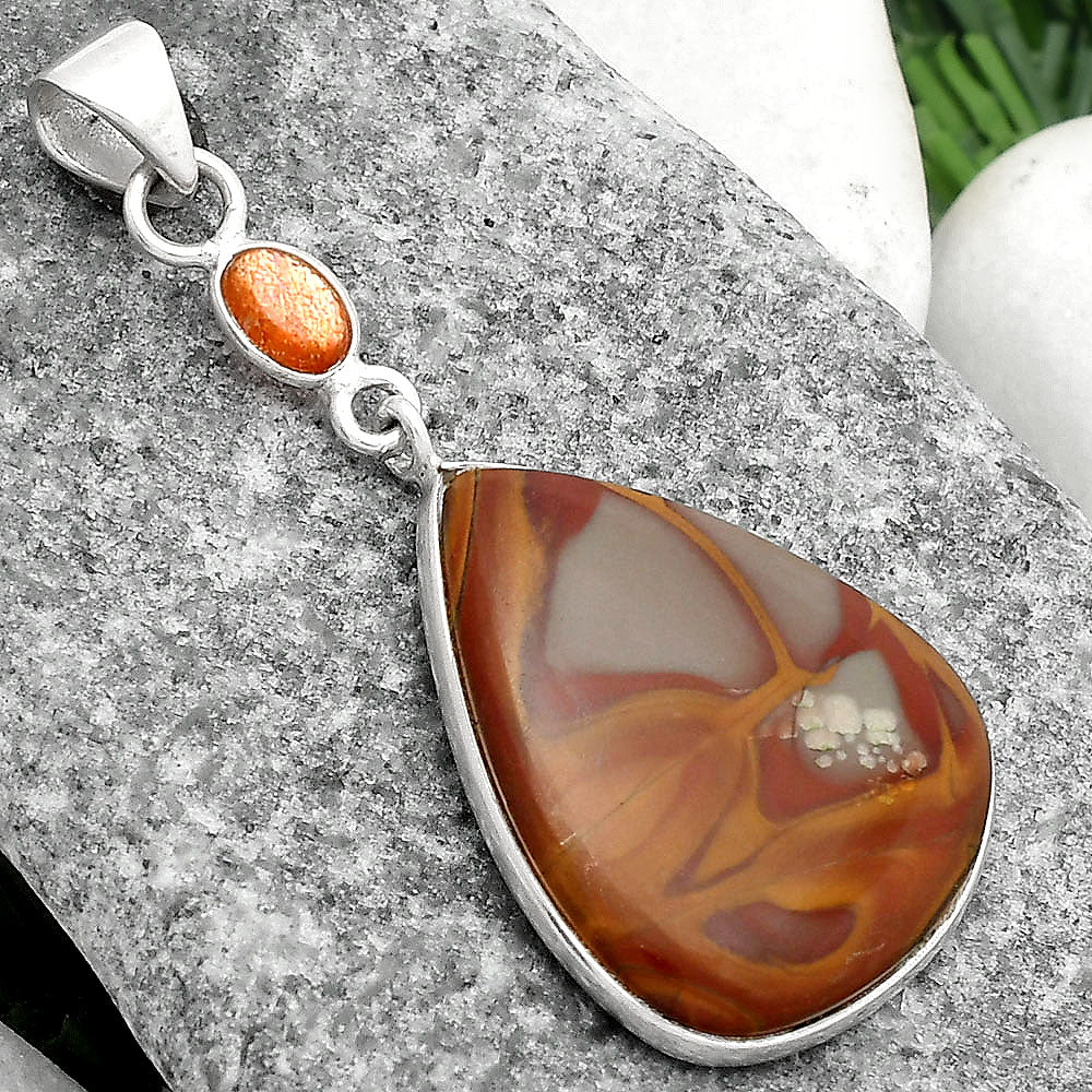 Natural Noreena Jasper & Sunstone Pendant P-1098 SDP105054