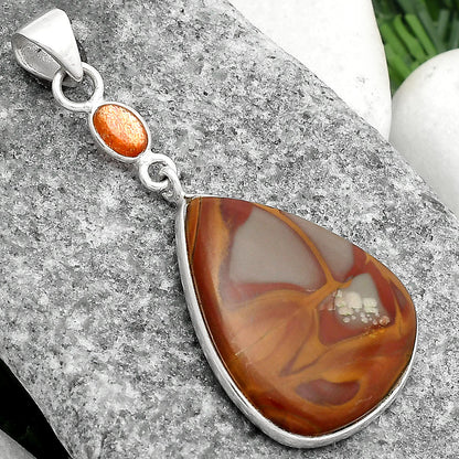 Natural Noreena Jasper & Sunstone Pendant P-1098 SDP105054