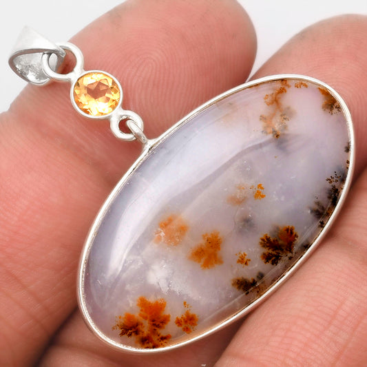 Robinson Ranch Plume Agate & Citrine Pendant P-1098 SDP105198