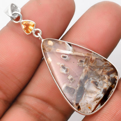 Natural Tube Agate Turkish & Citrine Pendant P-1098 SDP105227