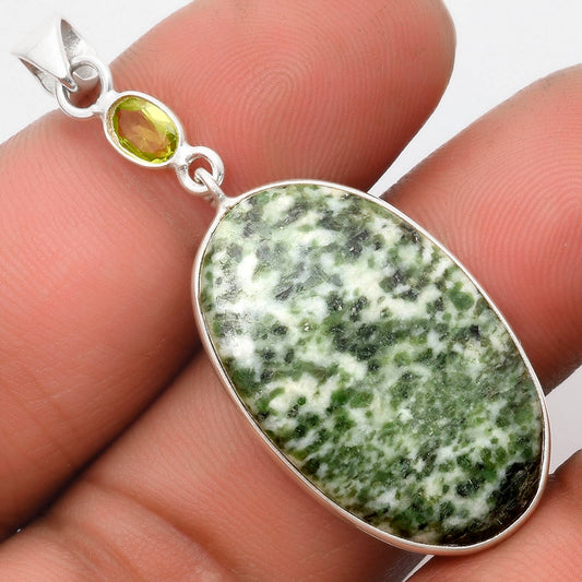 Natural Dioptase & Peridot Pendant P-1098 SDP105260