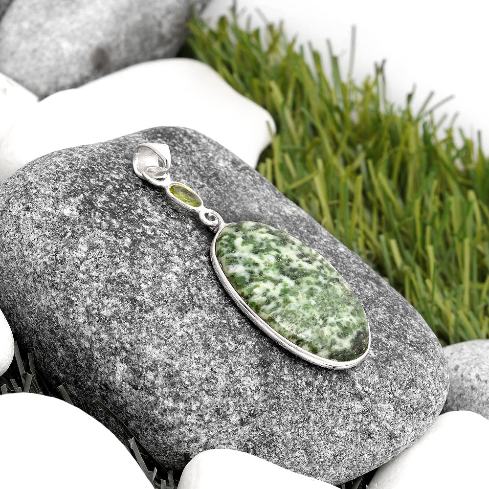 Natural Dioptase & Peridot Pendant P-1098 SDP105260