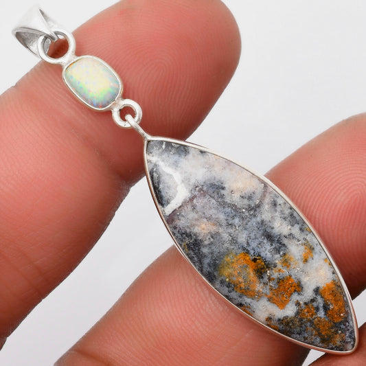 Indian Blanket Jasper & Fire Opal Pendant P-1098 SDP105388