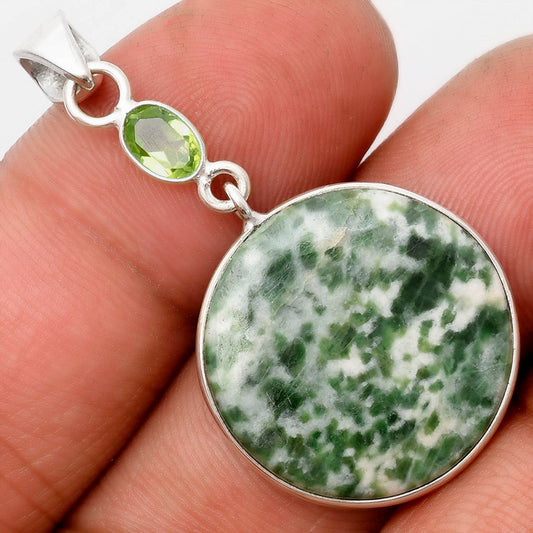 Natural Dioptase & Peridot Pendant P-1098 SDP105390