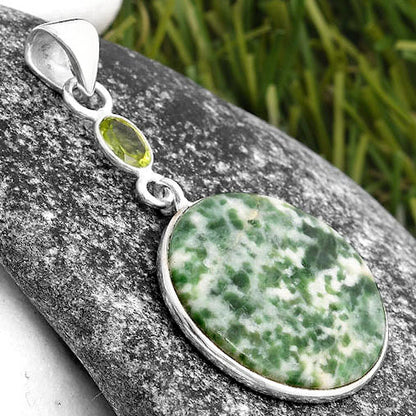 Natural Dioptase & Peridot Pendant P-1098 SDP105390
