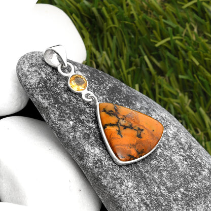 Amethyst Sage Agate Nevada & Citrine Pendant P-1098 SDP105436