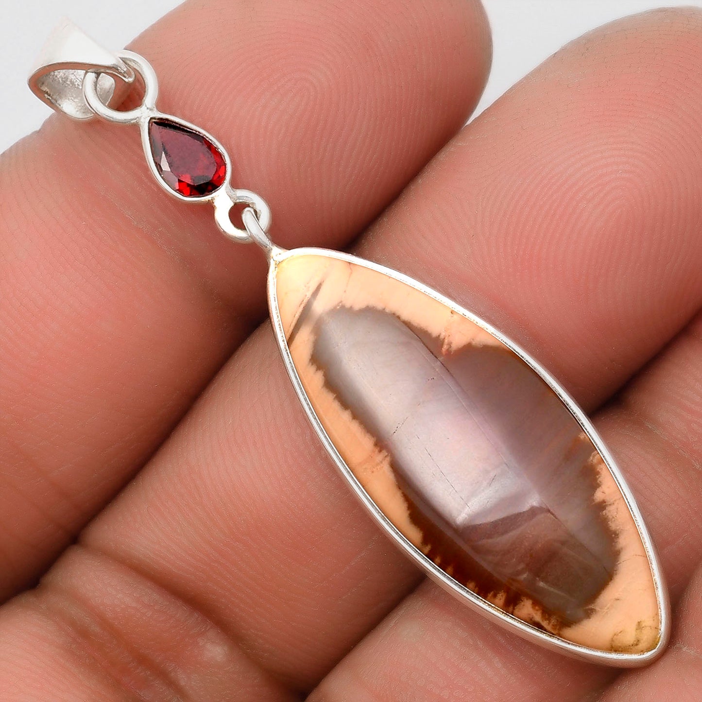 Imperial Jasper - Mexico & Garnet Pendant P-1098 SDP105492