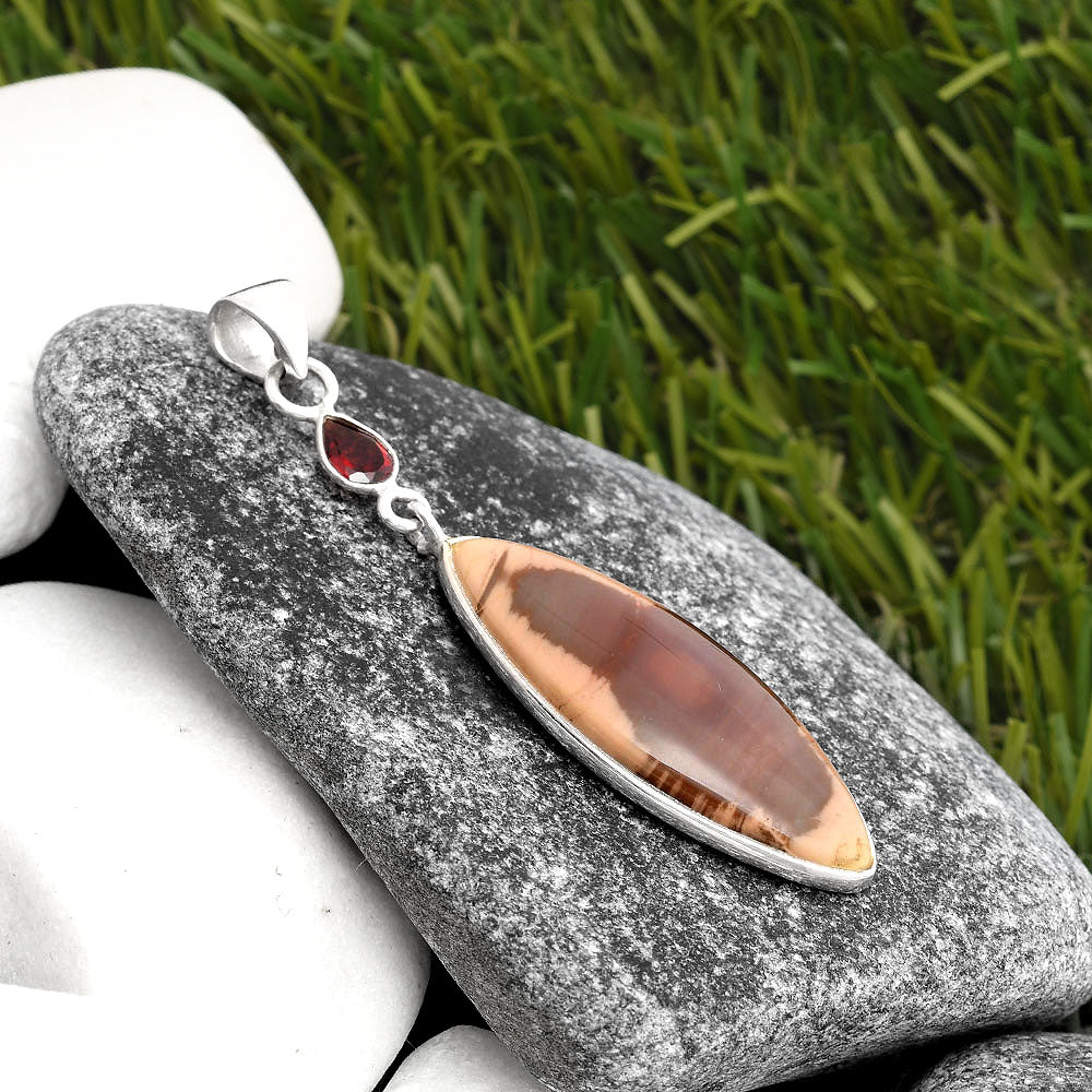 Imperial Jasper - Mexico & Garnet Pendant P-1098 SDP105492